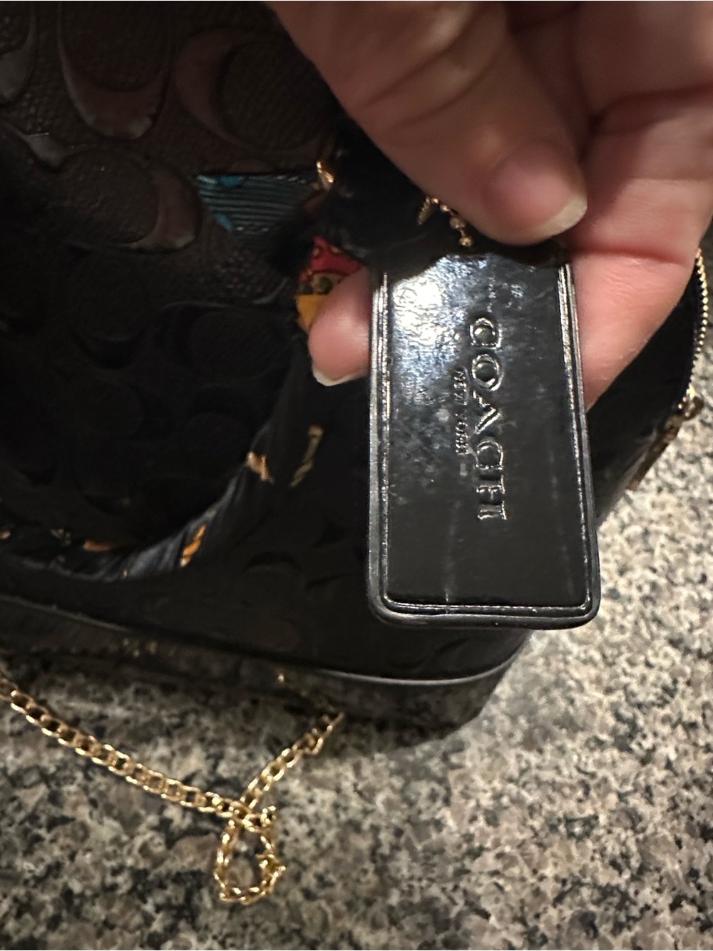 Coach Sierra Satchel Black Embossed Leather Patent Leather Bottom  Satchel - Picture 7 of 10